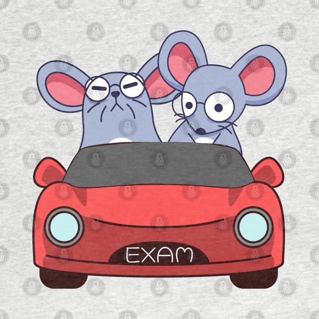 Mouse taking the driving license exam by alcoshirts